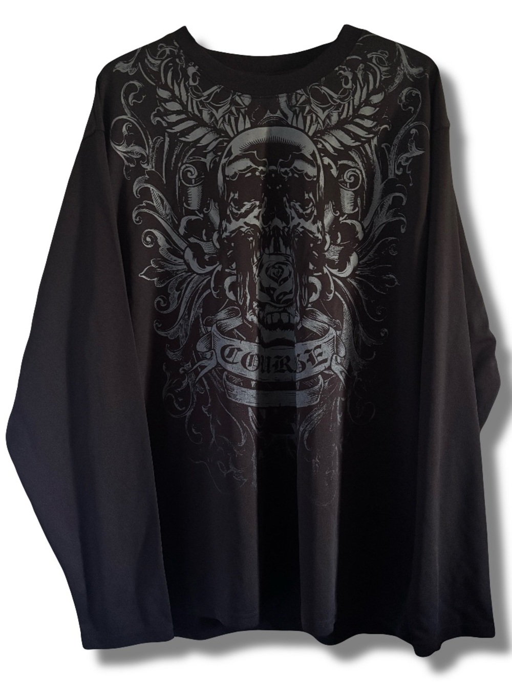 LIKE NEW MMA Elite Print Graphic Courage Black Long Sleeve Shirt Size XL